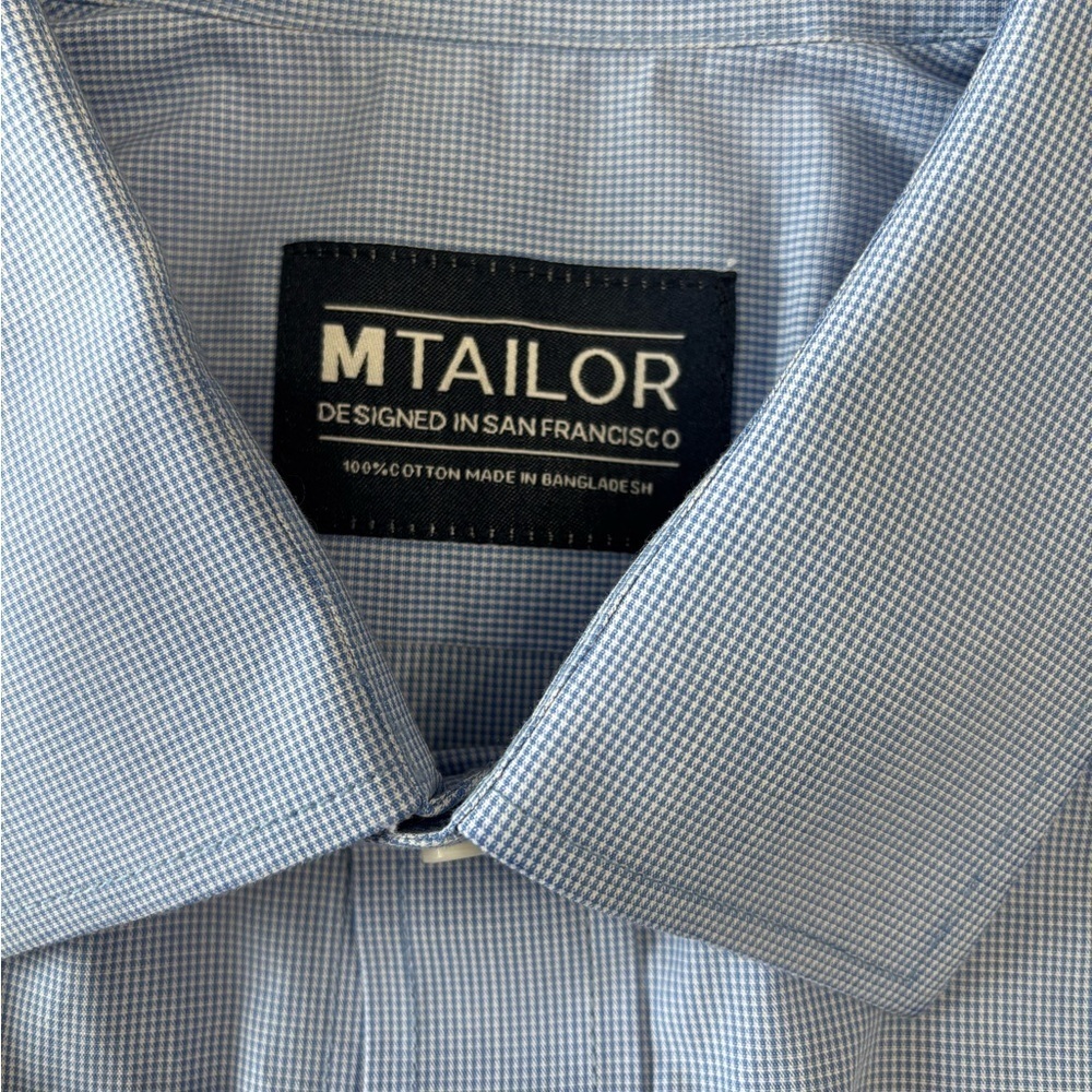 Blue Checkered Men's Dress Shirt - Picture 2 of 7